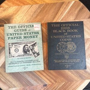 2 Vintage Coin & Paper money books bundle